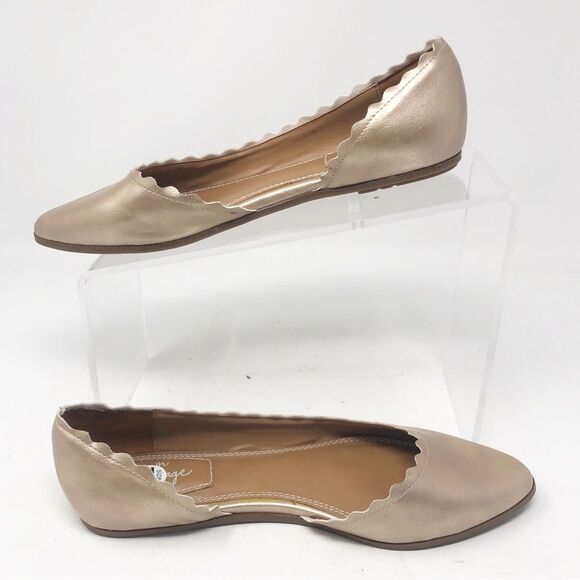 CROWN VINTAGE | Brushed Gold Metallic Look Flat Slip On Shoes Women’s Size 6.5 - Picture 1 of 11